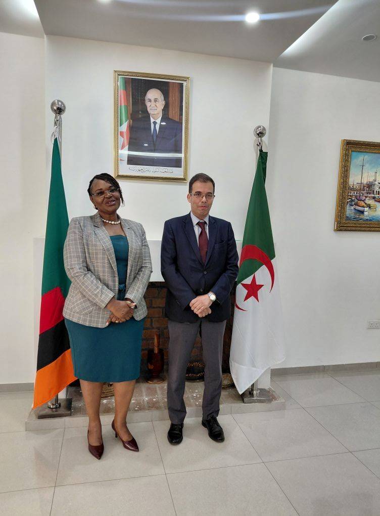 His Excellency Ambassador Tewfik Mahi received, at the embassy headquarters on May 13, 2026, Mrs. Glyden Mungaila, President of the Zambian Tourism Council.