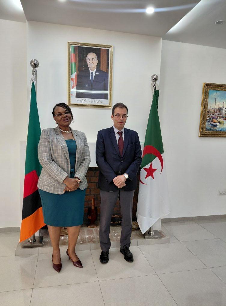 His Excellency Ambassador Tewfik Mahi received, at the embassy headquarters on May 13, 2026, Mrs. Glyden Mungaila, President of the Zambian Tourism Council.